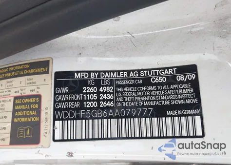 2010 Mercedes-Benz E 350 from USA, damaged, VIN WDDHF5GB6AA079777